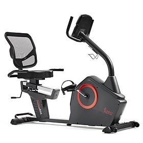 Sunny Health & Fitness Premium Smart Recumbent Bike with Bluetooth