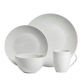 Tabletops Gallery Adams White 16-Piece Dinnerware Set - Service for 4