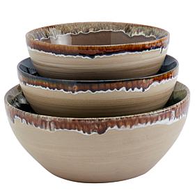 Tabletops Gallery Assorted Serving Tuscon Bowl - Set of 3