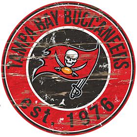 Tampa Bay Buccaneers Round Distressed Sign