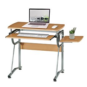 Techni Mobili Compact Computer Desk with Side Shelf and Keyboard Panel