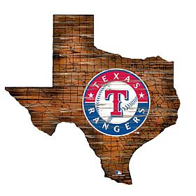 Texas Rangers 24in. Distressed State w/Logo Sign  