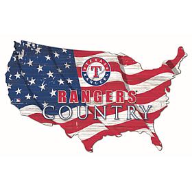 Texas Rangers USA Shape Flag Cutout