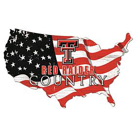 Texas Tech University USA Shape Flag Cutout