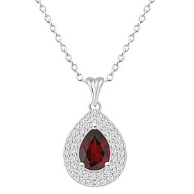 Top Choice Gems 8x5mm Pear Gem White Topaz Pendant with Chain