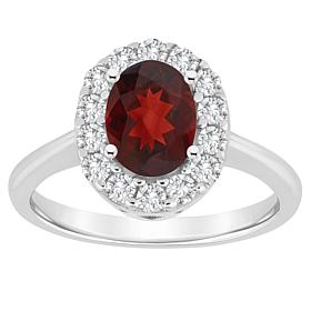 Top Choice Gems 8x6mm Oval Gem and White Topaz Halo Ring