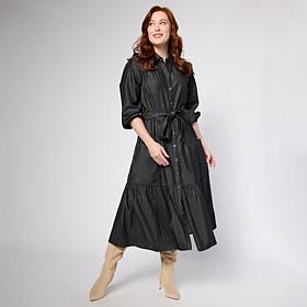 Tower Hill by Christie Brinkley Belted Denim Midi Dress