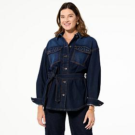 Tower Hill by Christie Brinkley Denim Studded Jacket