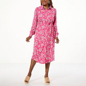 Tower Hill by Christie Brinkley Long Sleeve Shirt Dress with Belt