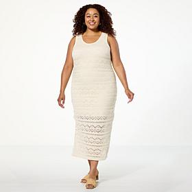 Tower Hill by Christie Brinkley Pointelle Sweater Knit Tank Dress