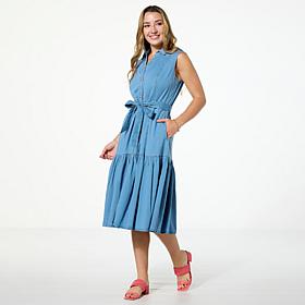 Tower Hill by Christie Brinkley Sleeveless Denim Midi Dress