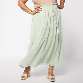 Tower Hill by Christie Brinkley Smocked Waist Crinkle Skirt