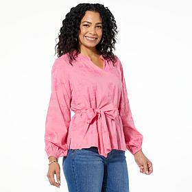 Tower Hill by Christie Brinkley Tie-Waist Blouse