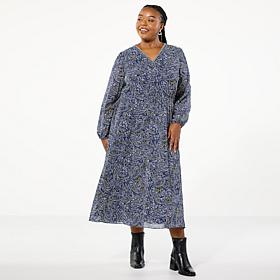 Tower Hill by Christie Brinkley V-Neck Long-Sleeve Maxi Dress