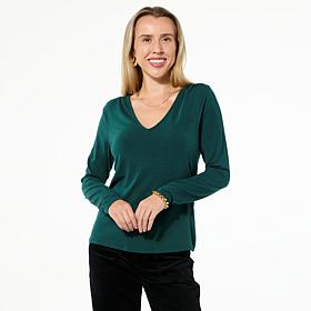 Tower Hill by Christie Brinkley V-Neck Long-Sleeve Top