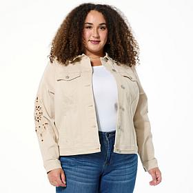 Tower Hill Christie Brinkley Eyelet Embroidered Denim Jacket