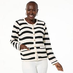 Tower Hill Christie Brinkley Sweater Knit Button-Down Cardigan