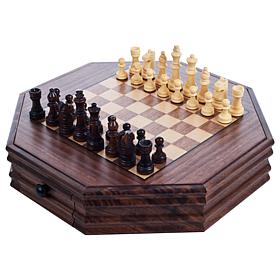 Trademark Games Octagonal Chess and Checkers Set