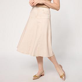 TWRHLL by Christie Brinkley Double-Take Denim Illusion Skirt