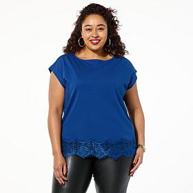 TWRHLL by Christie Brinkley Lace Dolman Tee