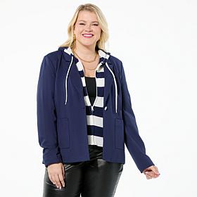 TWRHLL by Christie Brinkley Layered Hoodie Blazer