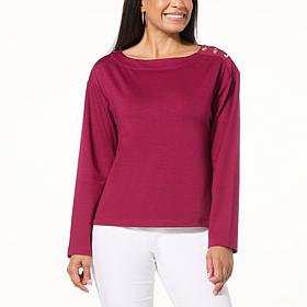 TWRHLL by Christie Brinkley Long Sleeve Knit Top