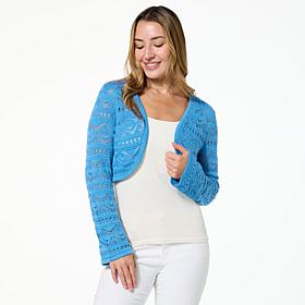 TWRHLL by Christie Brinkley Pointelle Sweater Knit Bolero