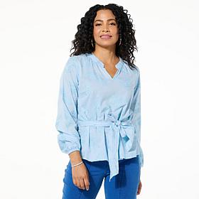 TWRHLL by Christie Brinkley Tie-Waist Blouse