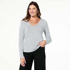 TWRHLL by Christie Brinkley V-Neck Long-Sleeve Top