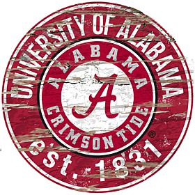 University of Alabama Distressed Round Sign