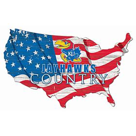 University of Kansas USA Shape Flag Cutout