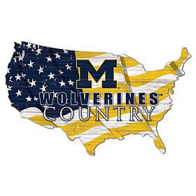 University of Michigan USA Shape Flag Cutout