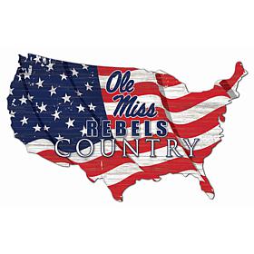 University of Mississippi USA Shape Flag Cutout