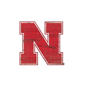 University of Nebraska Distressed Logo Cutout Sign