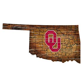University of Oklahoma Distressed State with Logo