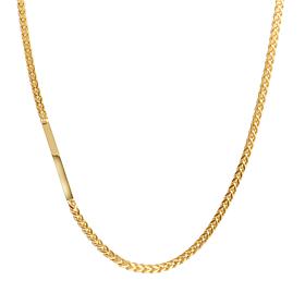 Van Heusen Men's Stainless Steel Franco Chain and Bar Necklace