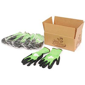 Van Zyverden VZ Logo Green Gardening Gloves - 6 Pairs