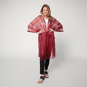 Vince Camuto Belted Metallic Topper with Fringe