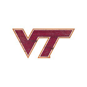 Virginia Tech University Distressed Logo Cutout Sign