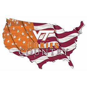 Virginia Tech University USA Shape Flag Cutout