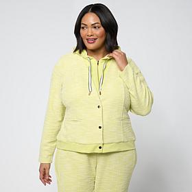 Vivica A. Fox Collection Scuba Knit Boucle Jacket with Hood