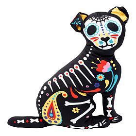 Warm & Cozy Day of the Dead Dog Decorative Pillow