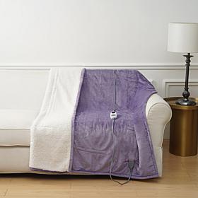 Warm & Cozy Plush to Sherpa Heated Throw