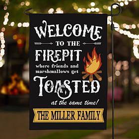 Welcome To Our Firepit Personalized Garden Flag