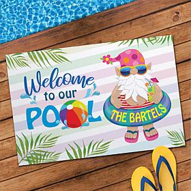 Welcome To Our Pool Gnome Standard Personalized Doormat