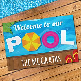 Welcome To Our Pool Personalized Standard Doormat