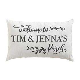 Welcome To Our Porch Personalized Lumbar Throw Pillow