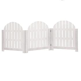 White Adirondack Style 3-Panel Free Standing Pet Gate 48" W