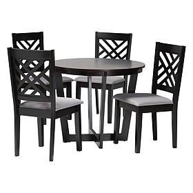 Wholesale Interiors Baxton Studio Alena Modern Fabric Wood Dining Set