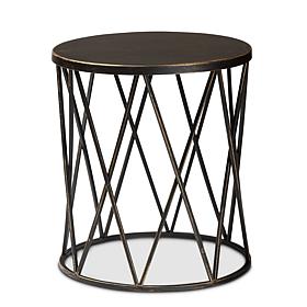 Wholesale Interiors Finnick Modern Industrial Antique Black End Table